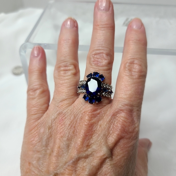 Blue Sapphire Statement Ring - Picture 7 of 10
